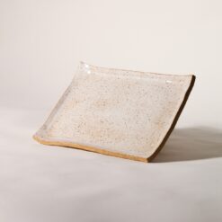 Prato Retangular em Cerâmica branco Esmo